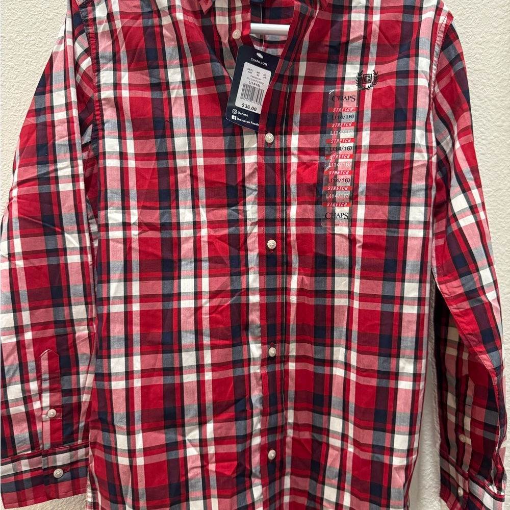 NWT U.S. Polo Assn. Red Plaid Button-Up Shirt